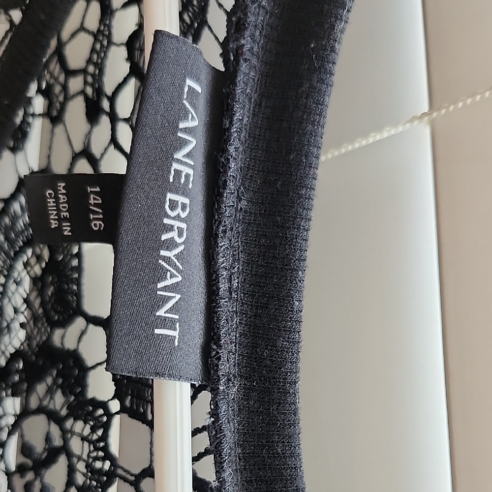 Lane Bryant Black mesh blouse. Looks super cute over a cami. Like new.